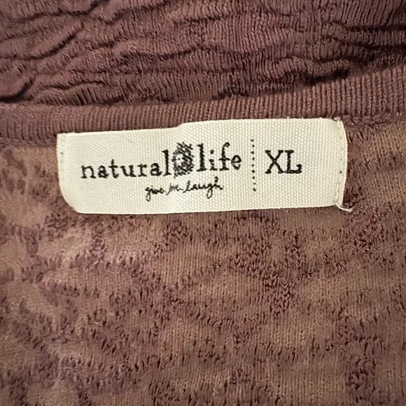 NATURAL LIFE Danielle Square Neck Textured Long Sleeve Top - Mauve Brown - Picture 7 of 8